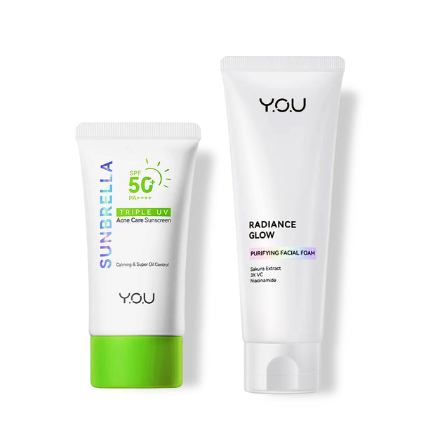 Y.O.U TRIPLE POWER UV ACNE CARE SUNSCREEN SPF 50+ PA++++ COMBO WITH RADIANCE GLOW