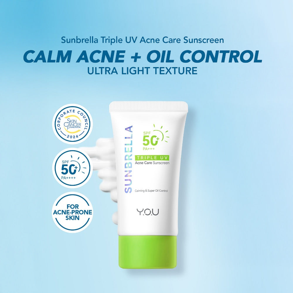 Y.O.U SUNBRELLA Triple UV Acne Care Sunscreen SPF 50+ PA++++ 30ml