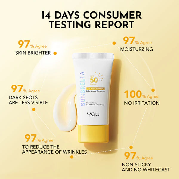 Y.O.U SUNBRELLA 2% Niacinamide Brightening Sunscreen SPF50+ PA++++ - 30ML