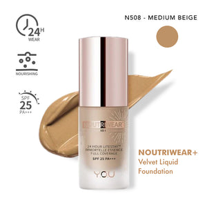 Y.O.U NoutriWear+ Velvet Liquid Foundation - N508 Medium Beige
