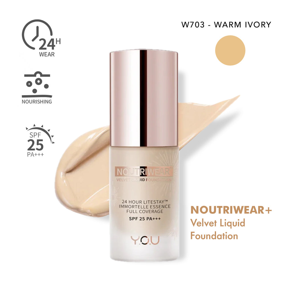 Y.O.U NoutriWear+ Velvet Liquid Foundation - W703 Warm Ivory