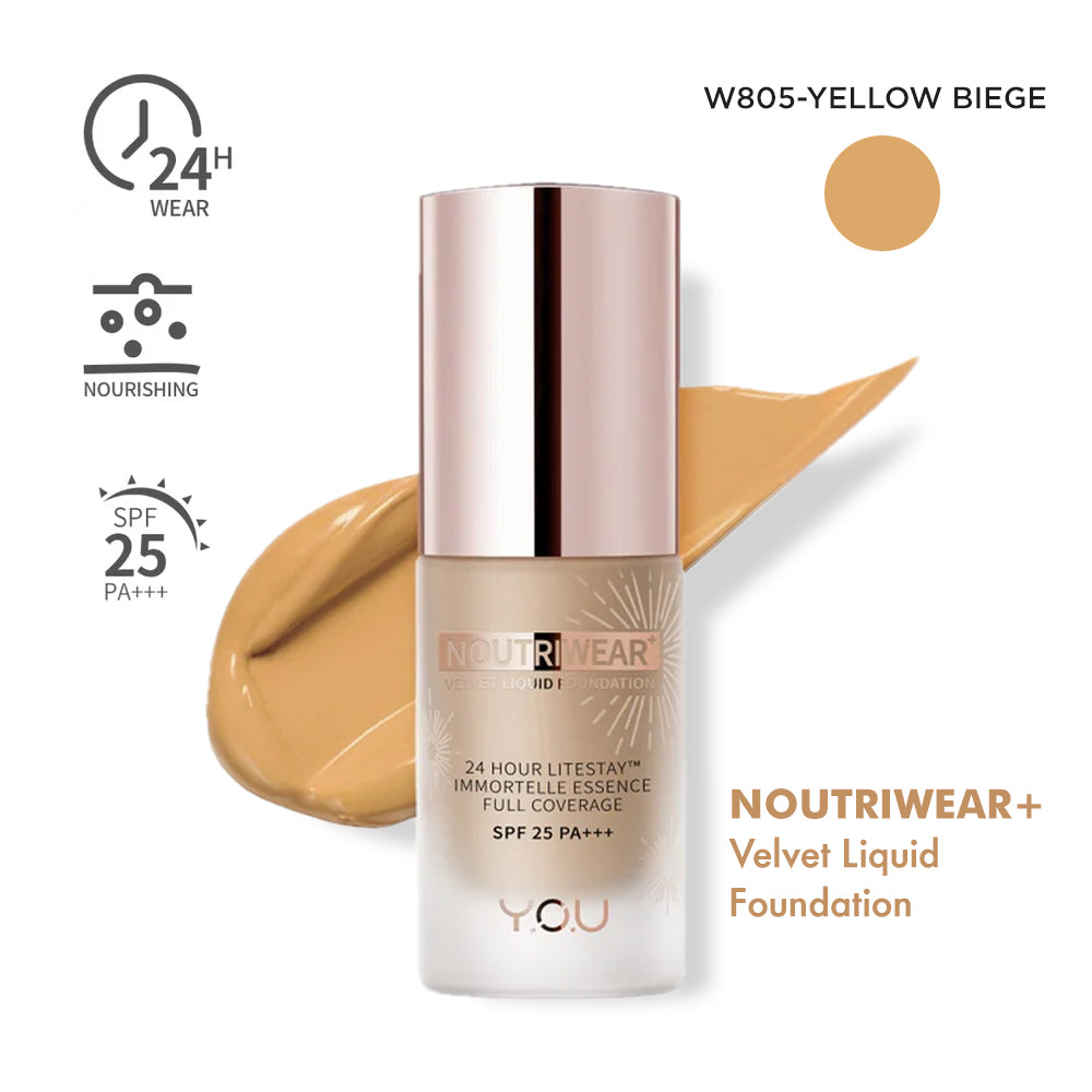 Y.O.U NoutriWear+ Velvet Liquid Foundation - W805 Yellow Beige
