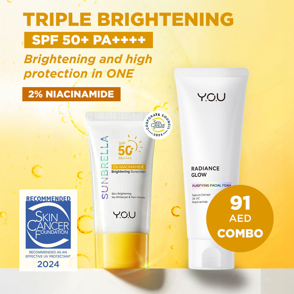 Y.O.U TRIPLE BRIGHTENING SPF 50+ PA++++ 2% NAICINAMIDE COMBO WITH RADIANCE GLOW