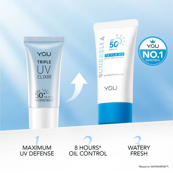 Y.O.U SUNBRELLA Triple UV Elixir Sunscreen SPF50+ PA++++ 30ml