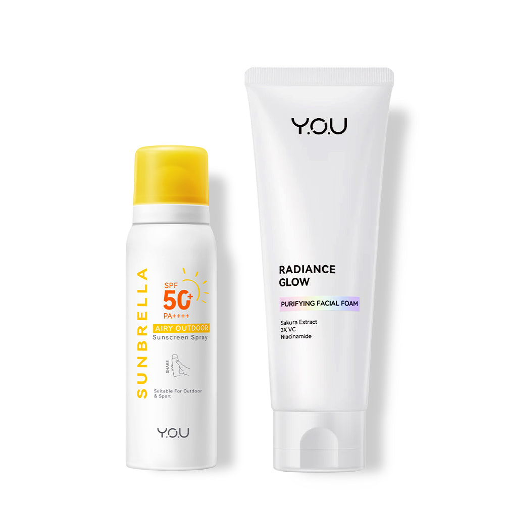 Y.O.U SUNBRELLA AIRY OUTDOOR SUNSCREEN SPRAY SPF 50+ PA++++ COMBO WITH RADIANCE GLOW