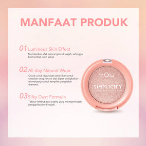 Y.O.U The Simplicity Gleam Highlighter - Frosty Pink